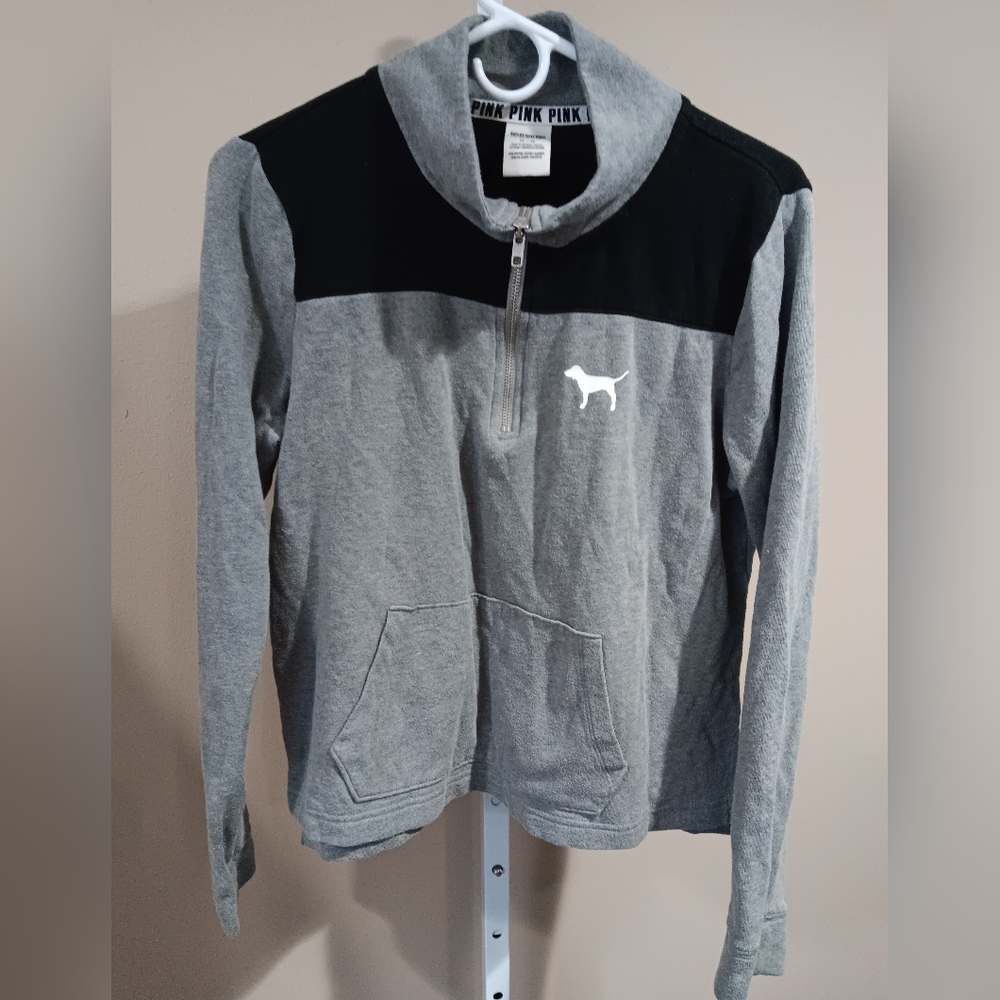 PINK Victoria's Secret Gray and Black Hoodie